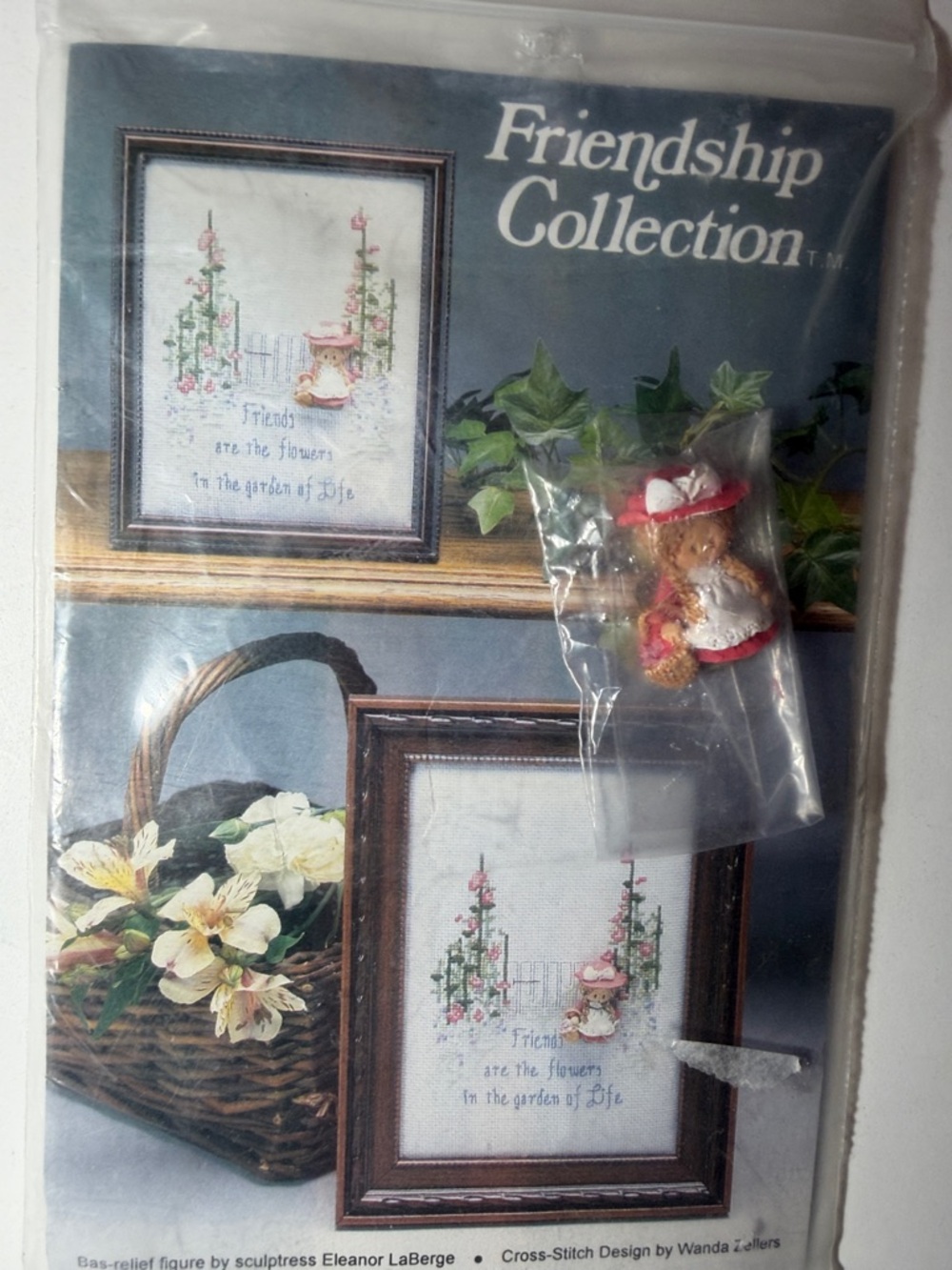 Friendship Collection Cross-Stitch patter with Small Figurine